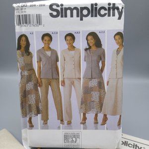UNCUT Vintage Sewing PATTERN Simplicity 5104, Misses 2004 Womens
